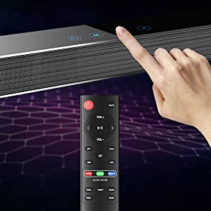 Bestisan Sound Bar/TV Sound Bar with Wired Subwoofer, 120W 2.1 Soundbar, Wired &amp; Wireless Bluetooth 5.0 Speaker for TV, 25 Inch, Optical/Aux/Coaxial, Bass Adjustable Surround Sound for Home Theater | Open Box - Xtrasaver