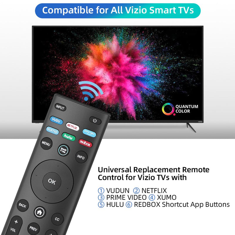 Xtrasaver XRT140 Watchfree Smart TV Remote Works with All VIZIO Smart TVs with Vudu/Netflix/Prime/Xumo/Hulu/RedBox - Xtrasaver