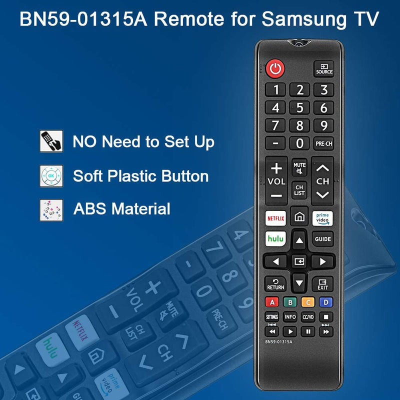 Xtrasaver BN59-01315A Universal Remote Control for All Samsung TV Remote LCD LED QLED SUHD UHD HDTV Curved Plasma 4K 3D Smart TVs, with Shortcuts for Netflix, Smart Hub - Xtrasaver