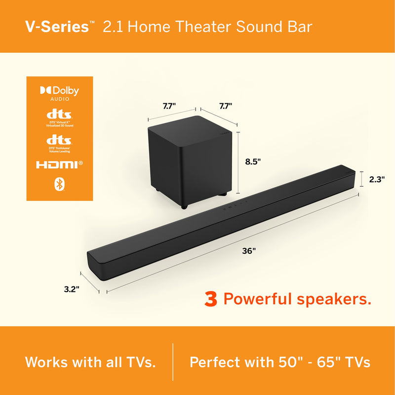 VIZIO V-Series™ 2.1 Home Theater Sound Bar | V21x-J8 - Refurbished - Xtrasaver