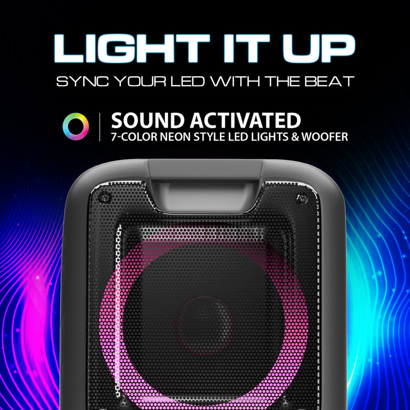 Brand New 3400W Dolphin SP-2100RBT Rechargeable Bluetooth Party Speaker Dual 10" WaveSync™ - Xtrasaver