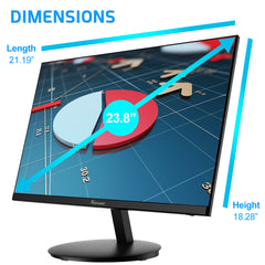 Norcent 24 Inch Home Business Monitor Full HD 1080P IPS LED Display 75Hz 178 Degree Viewing Angle HDMI VGA Thin Frame VESA Mountable, MN24-H - Xtrasaver