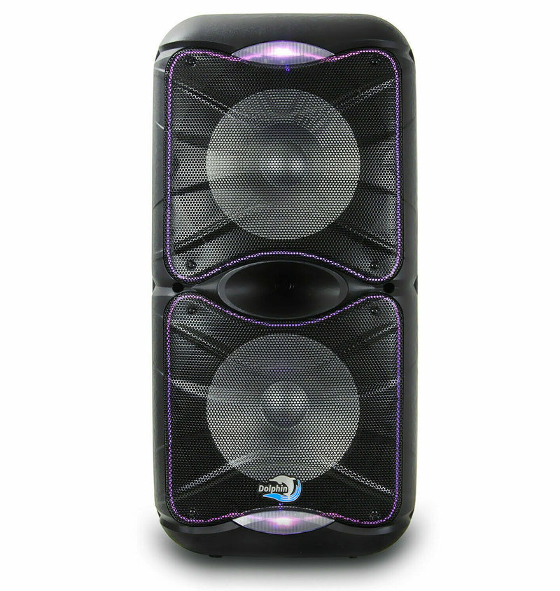 Brand New Dolphin 3600 Watt SP-212RBT Rechargeable Bluetooth Party Speaker System Dual 12" - Xtrasaver
