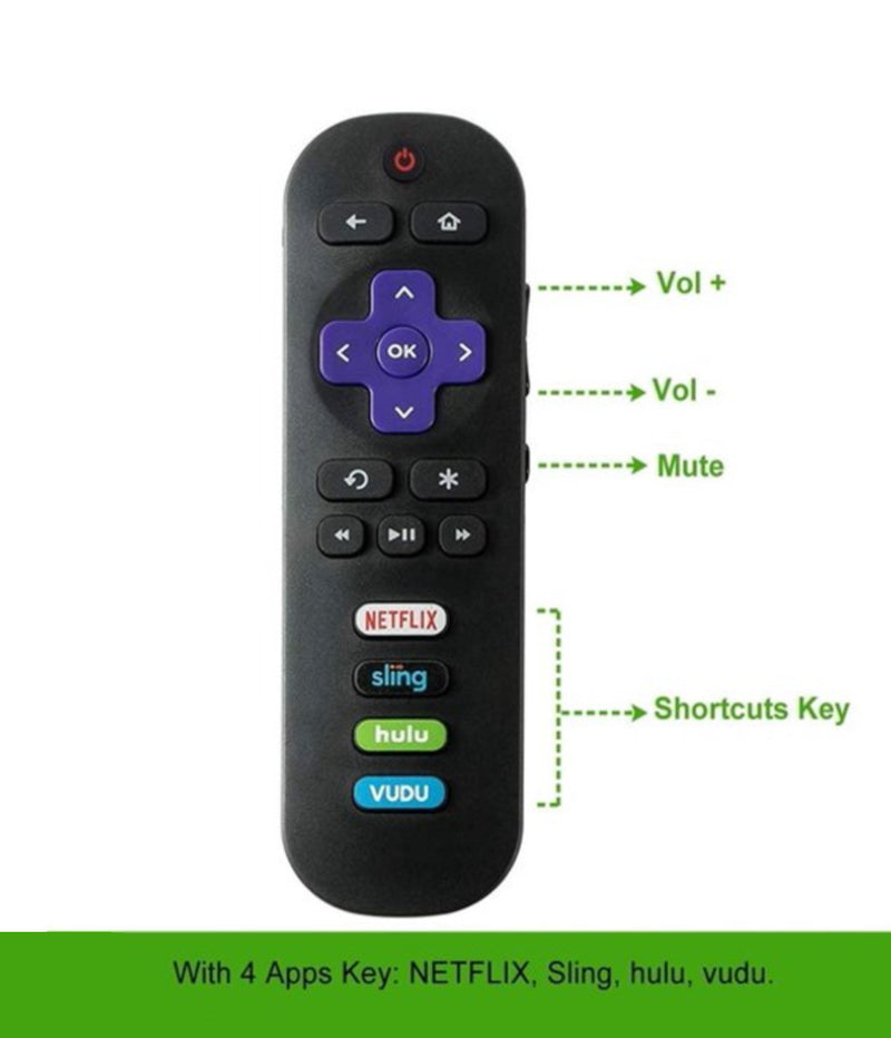 Brand New Replacement TCL ROKU TV4 Remote Control RC280&nbsp;With Netflix/Sling/Hulu/Vudu Shortcut Keys - Xtrasaver