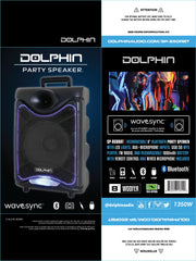 Brand New Dolphin SP-850RBT Bluetooth Party Speaker with Neon Style Lights And Microphone - Xtrasaver