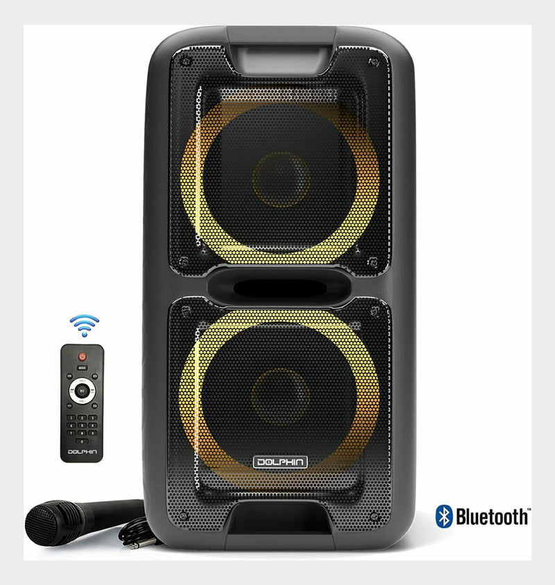 Brand New 3400W Dolphin SP-2100RBT Rechargeable Bluetooth Party Speaker Dual 10" WaveSync™ - Xtrasaver