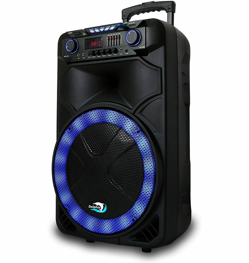 Brand New Dolphin SP-1500RBT Portable Bluetooth Party Speaker with Sound Activated Lights - Xtrasaver